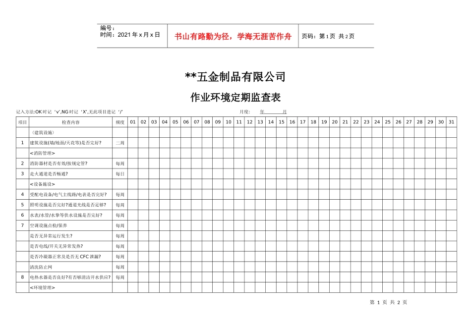 IEN01105定期巡檢查檢表_第1页