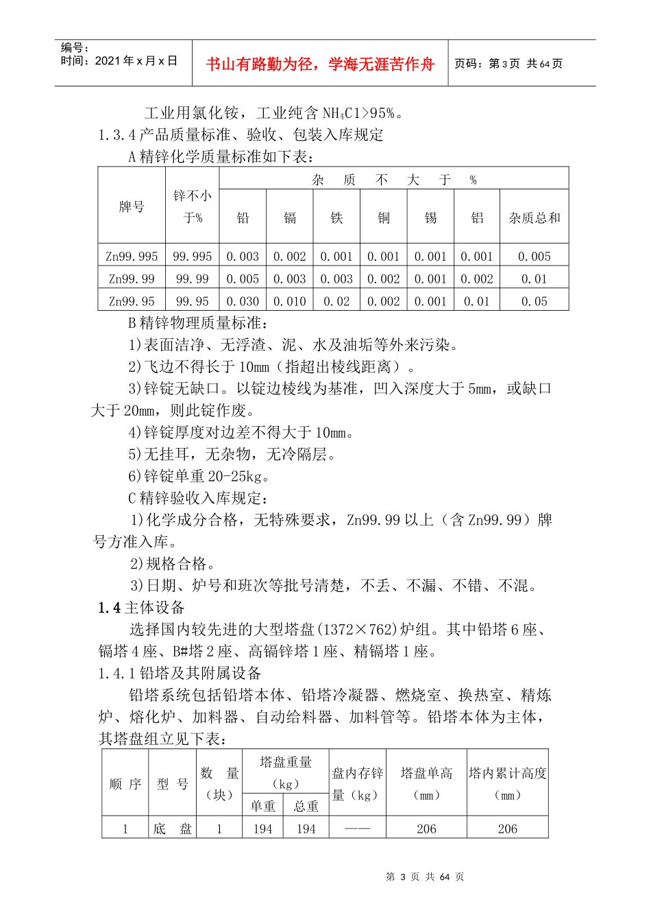 精馏车间技术操作规程_第3页