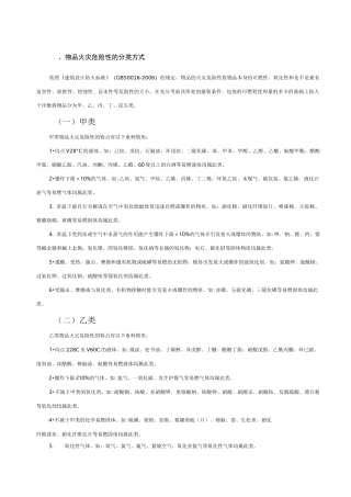 火灾危险性物质分类