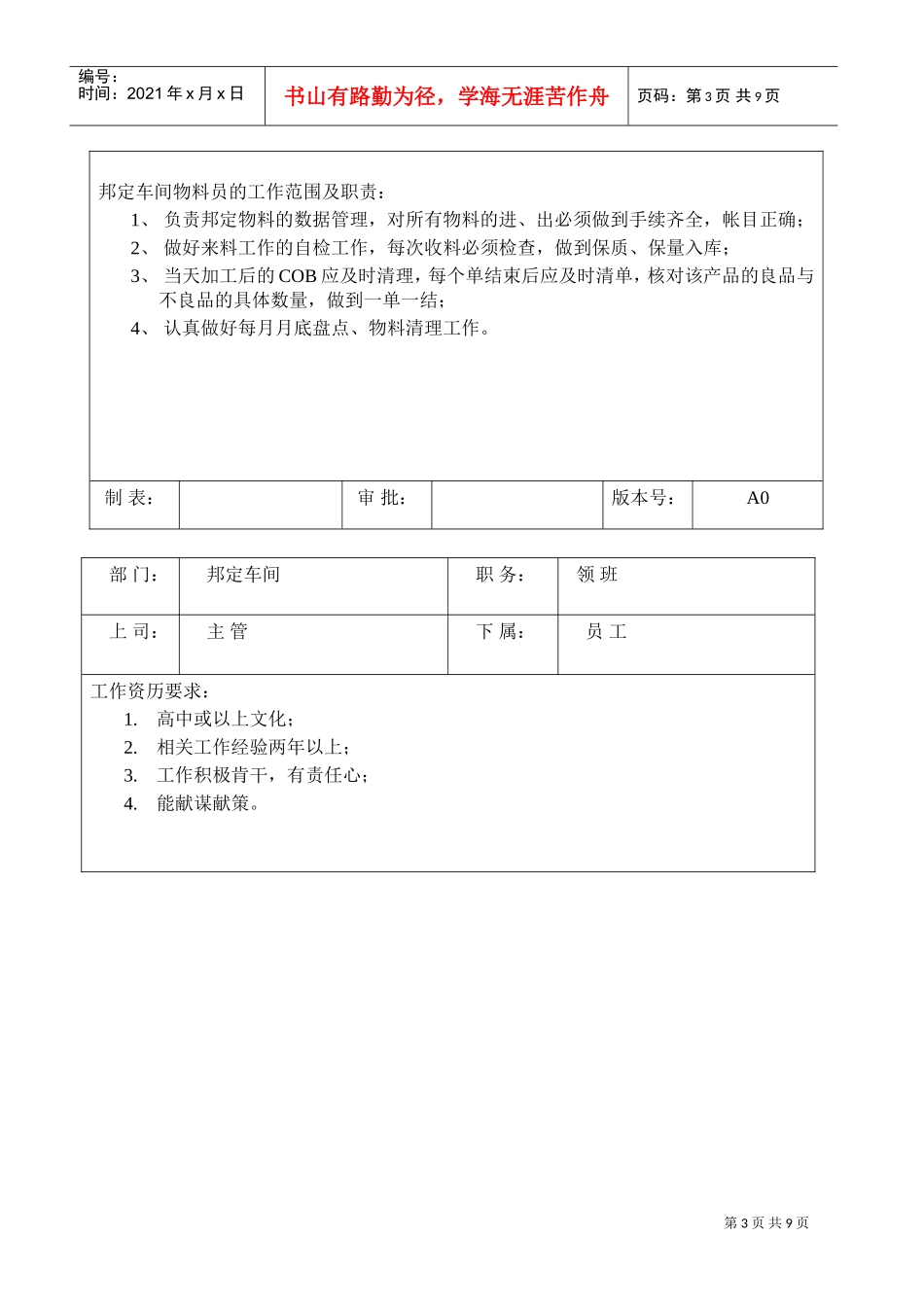 邦定车间岗位职责与任职要求_第3页