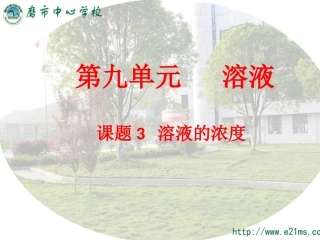 《溶液的浓度》课件