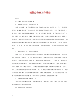 城管办公室工作总结