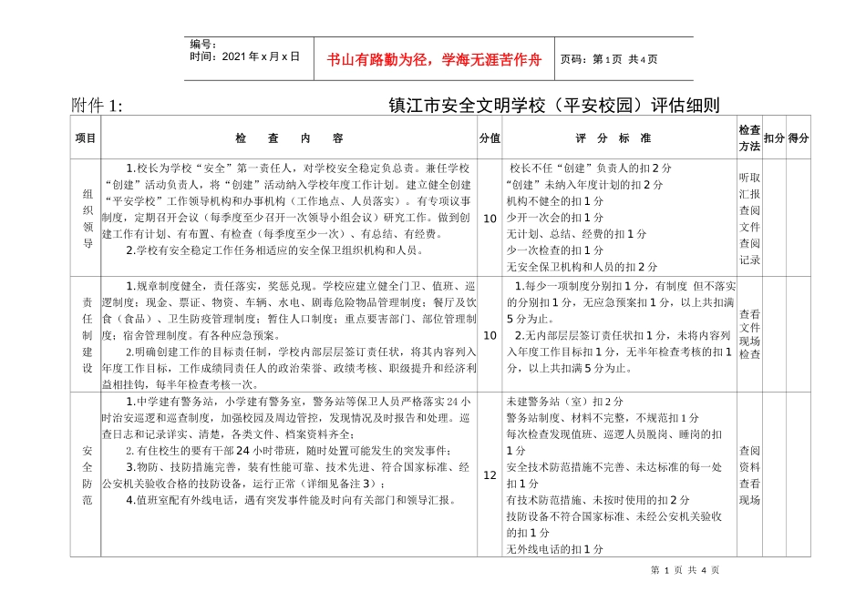 镇江市安全文明学校(平安校园)评估细则_第1页