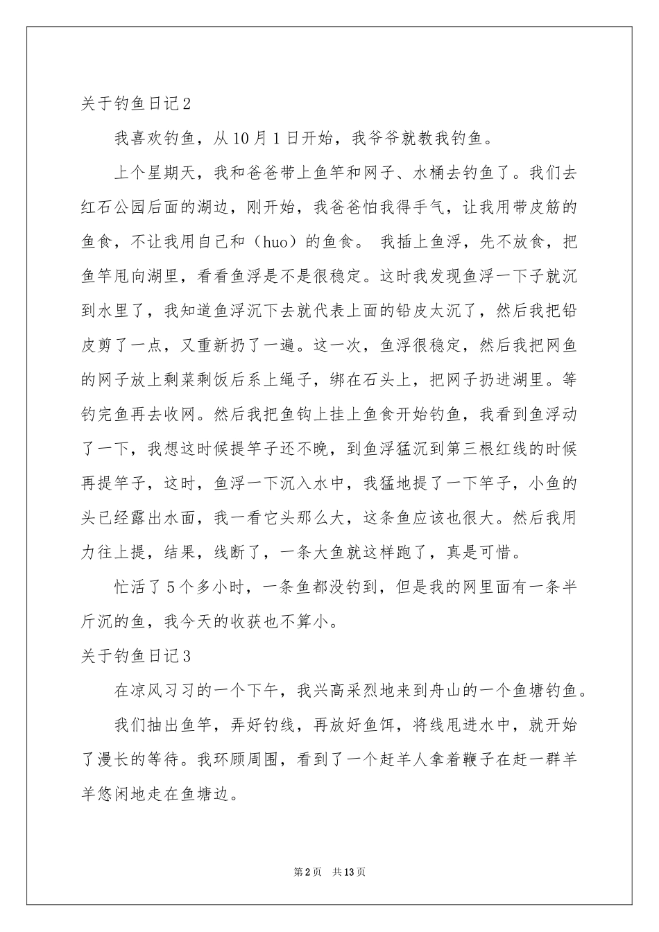关于钓鱼日记_第2页
