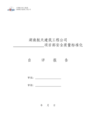 安全生产标准化自评(项目部模板)