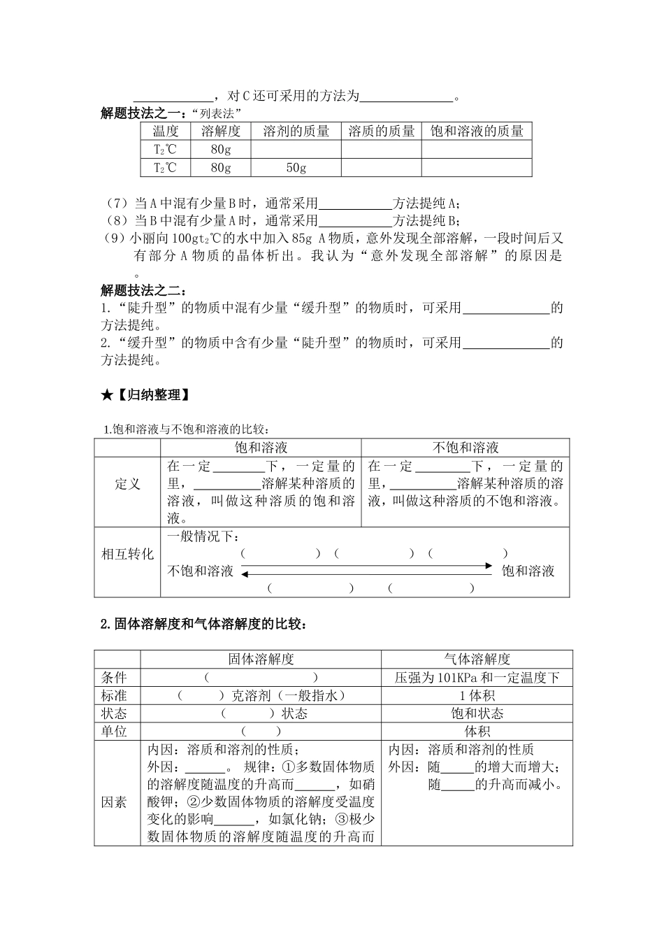 专题复习《溶解度》导学案_第2页