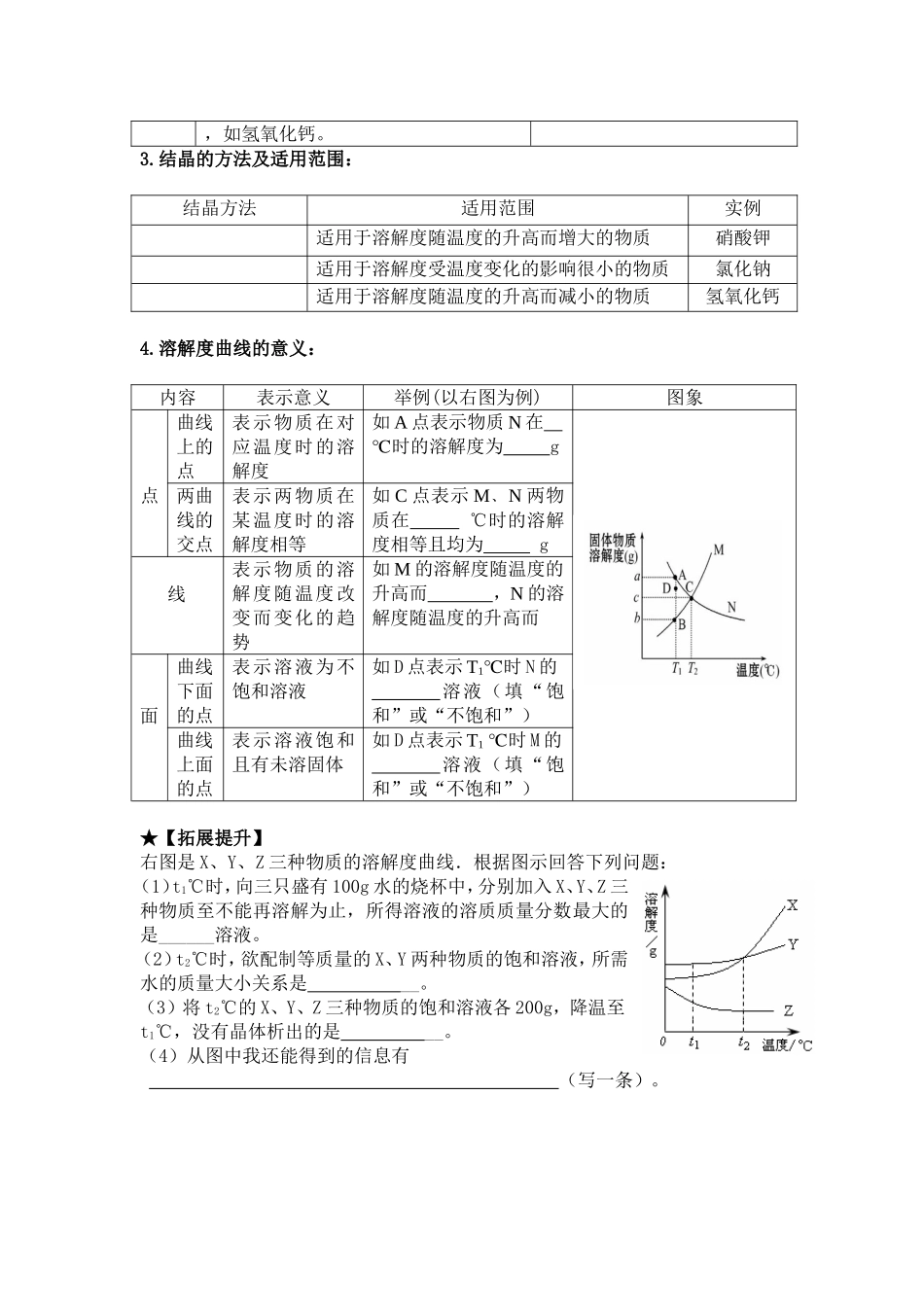 专题复习《溶解度》导学案_第3页