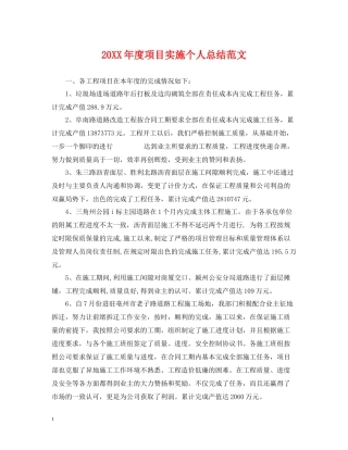 项目实施个人总结范文