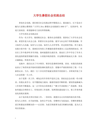 大学生暑假社会实践总结2