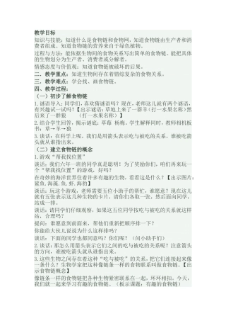 教学目标有趣的食物链4