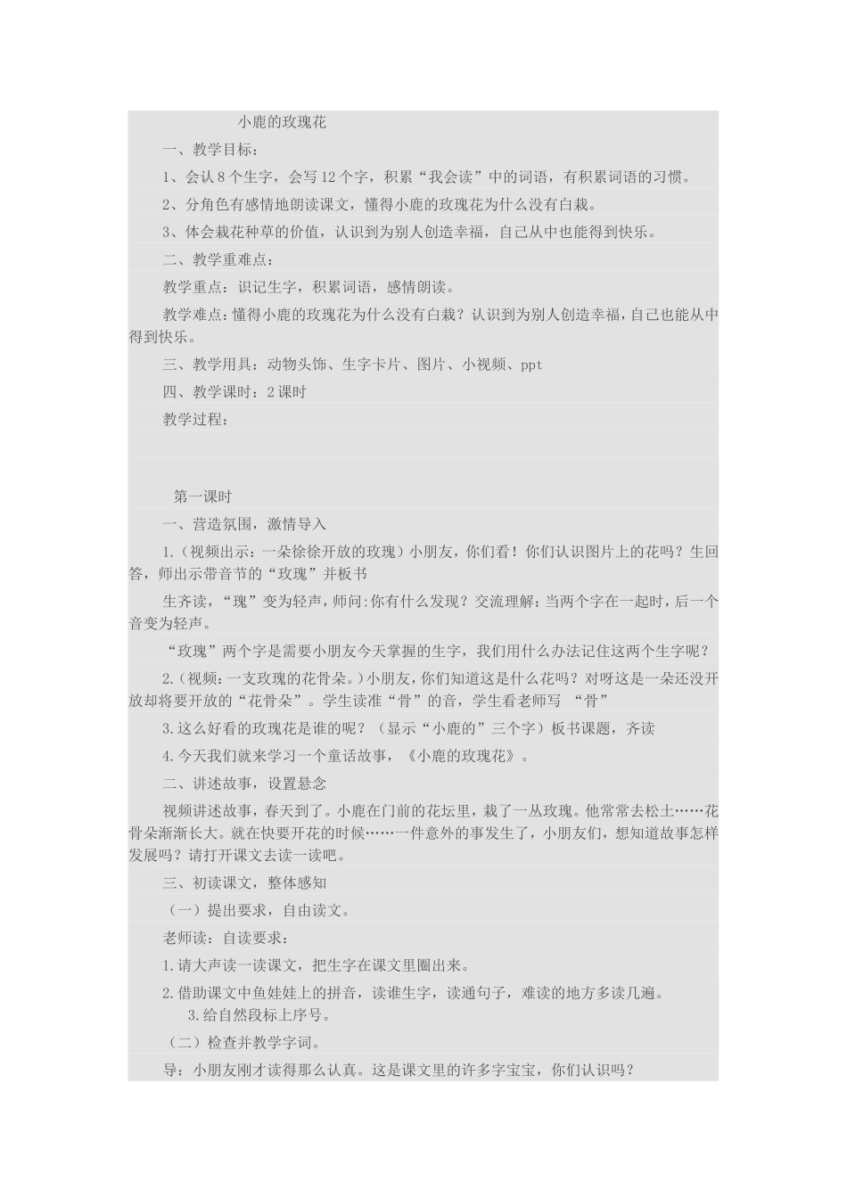小鹿的玫瑰花_第1页