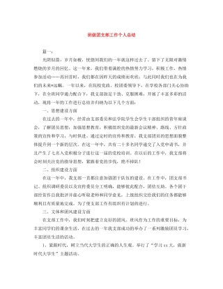 班级团支部工作个人总结