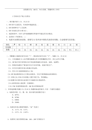 SMT试题(外观检查考核)