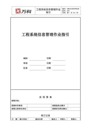 NBVK-WI-PR028工程系统信息管理作业指引