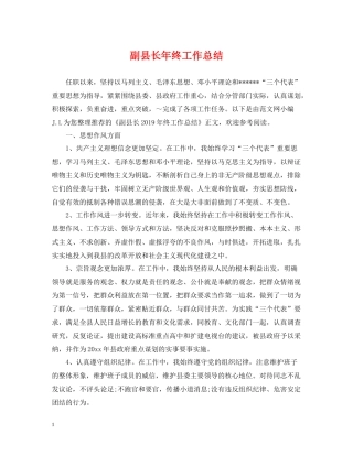 副县长年终工作总结