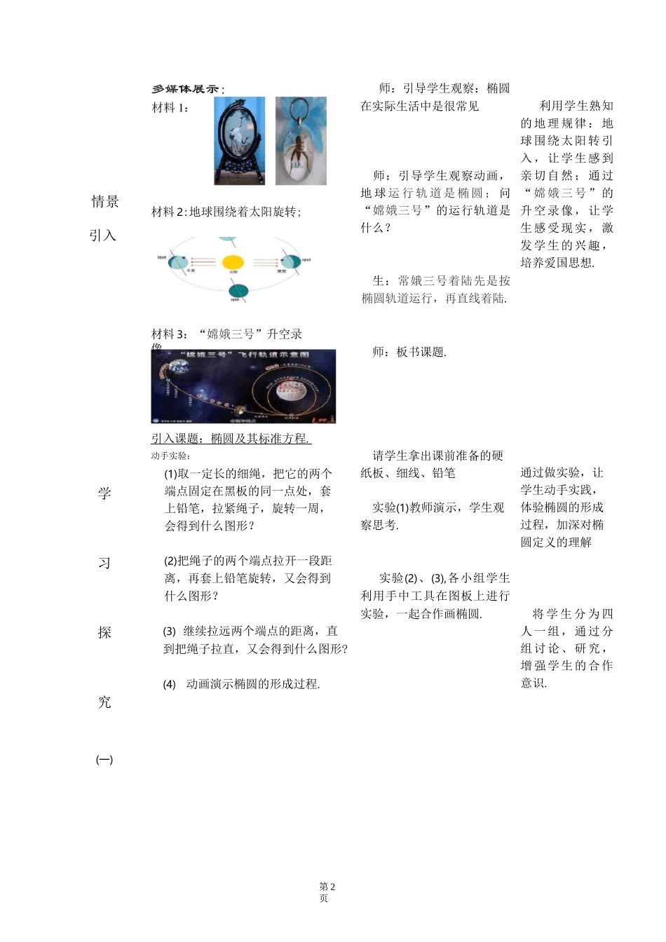 椭圆及其标准方程》教学设计_第2页