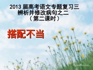 病句2（搭配不当）