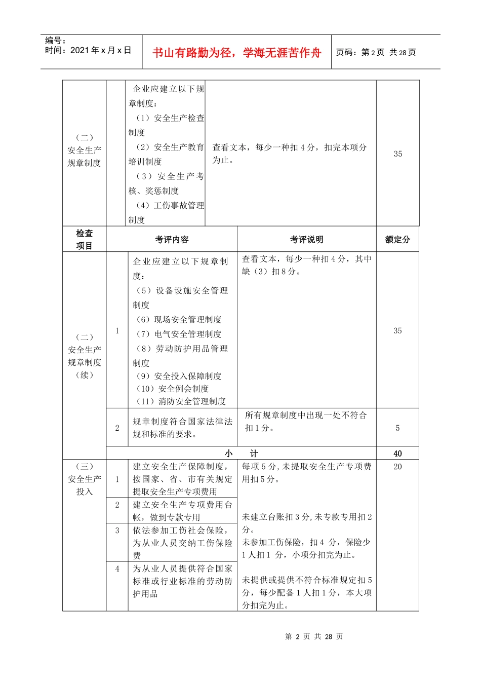 浙江省机械制造行业安全生产标准化企业考核评定表_第2页