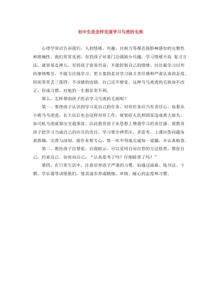 初中生是怎样克服学习马虎的毛病