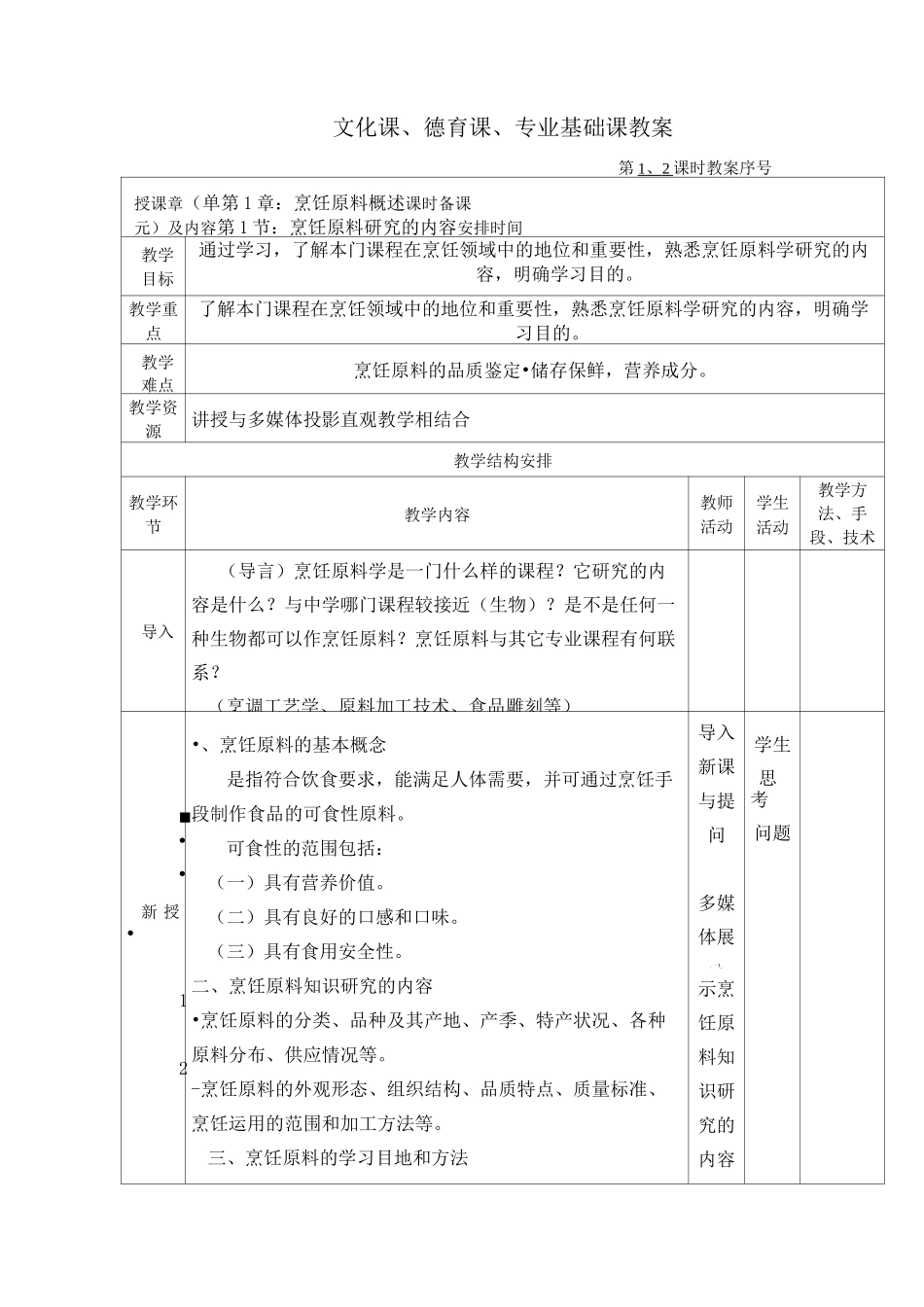 中职烹饪原料加工技术教案_第3页