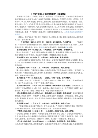 十二时辰和人体经络图文