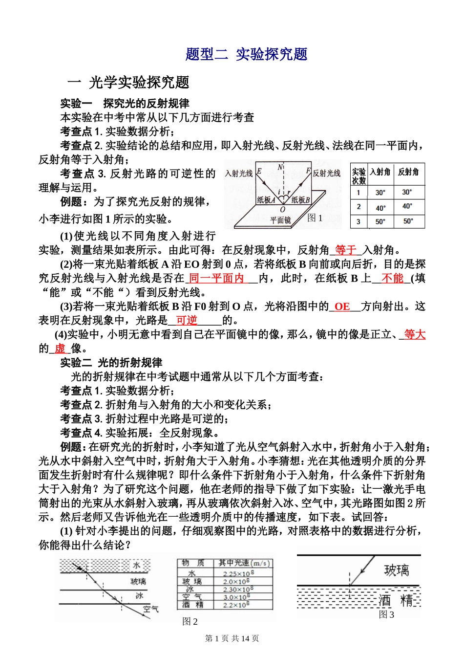 第二部分热点题型突破题型二实验探究题B5_第1页