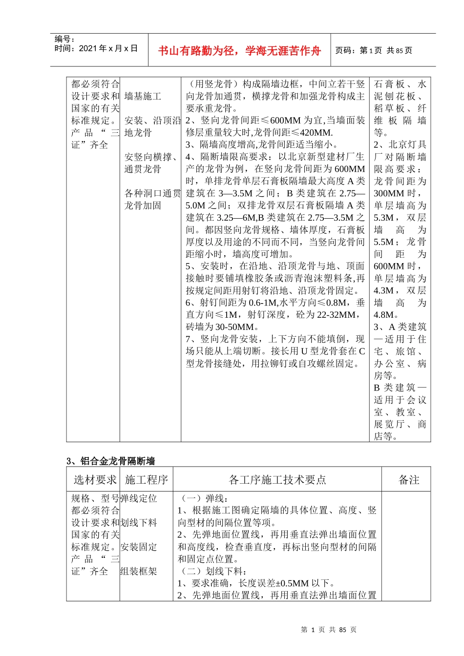 隔断工程施工技术规范_第2页