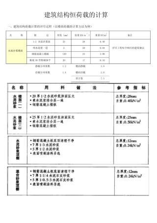 荷载计算方法 