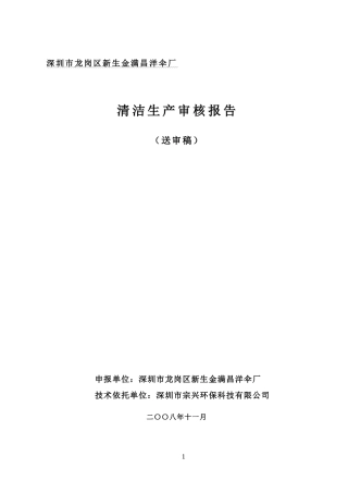 金满昌清洁生产审核报告