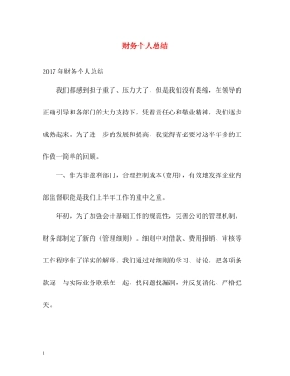 财务个人总结22