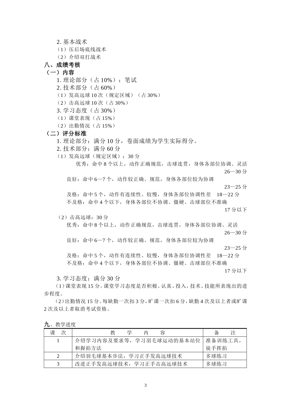 羽毛球教学大纲_第3页