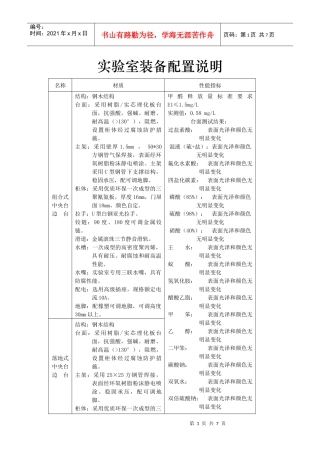 实验室设备配置说明