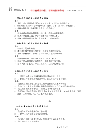 技术技能评定标准