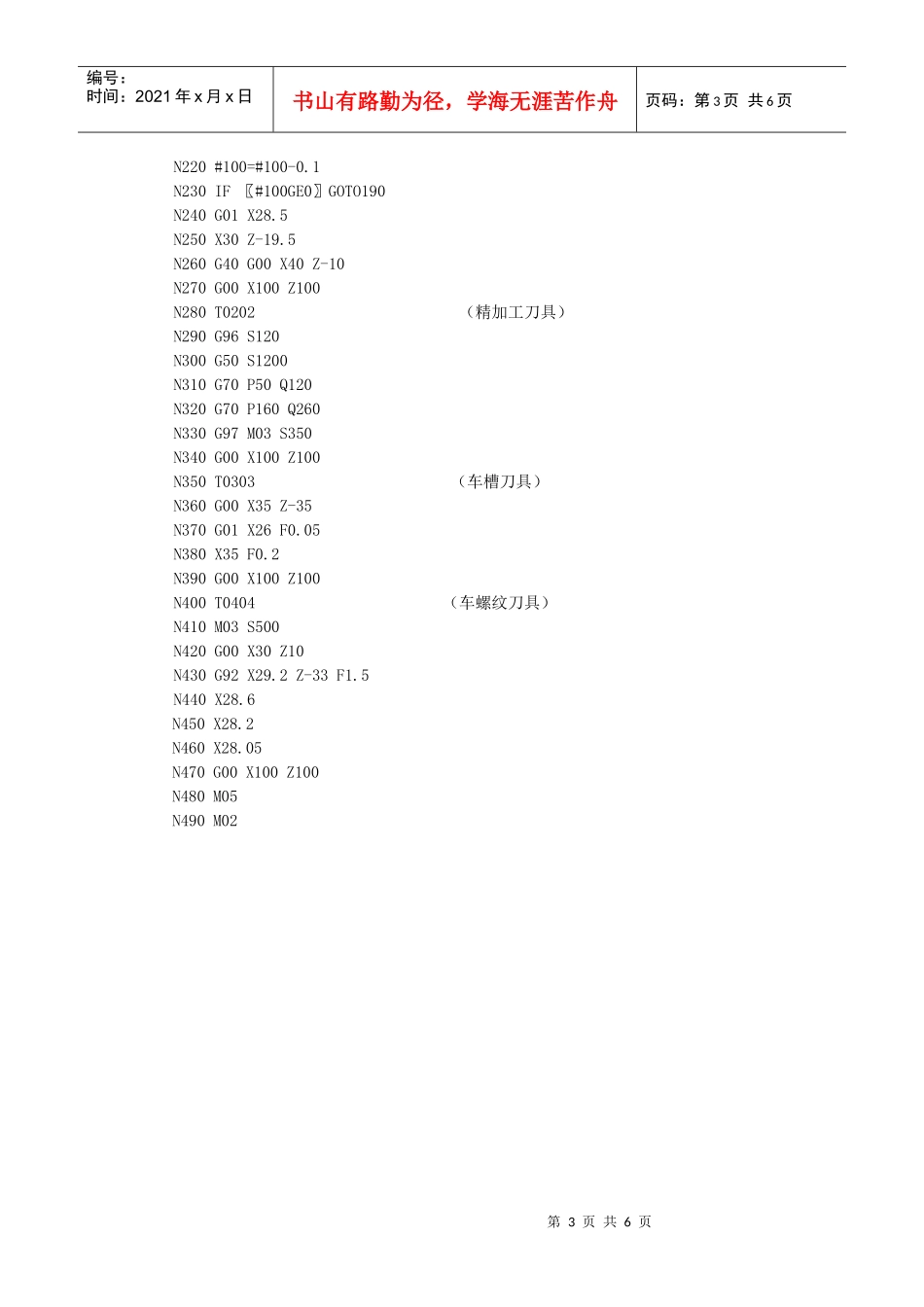 SIEMENS 系统中用参数编写二次曲线轮廓加工程序的方法与技巧_第3页