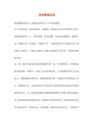 挂职锻炼总结2)