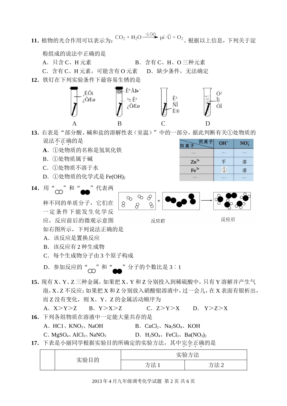 2016年复习化学试题_第2页