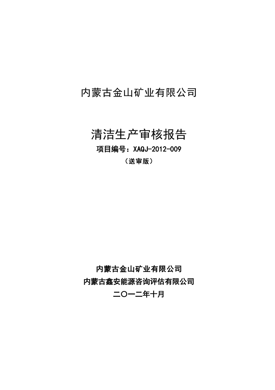 xx矿业有限公司清洁生产审核报告_第1页