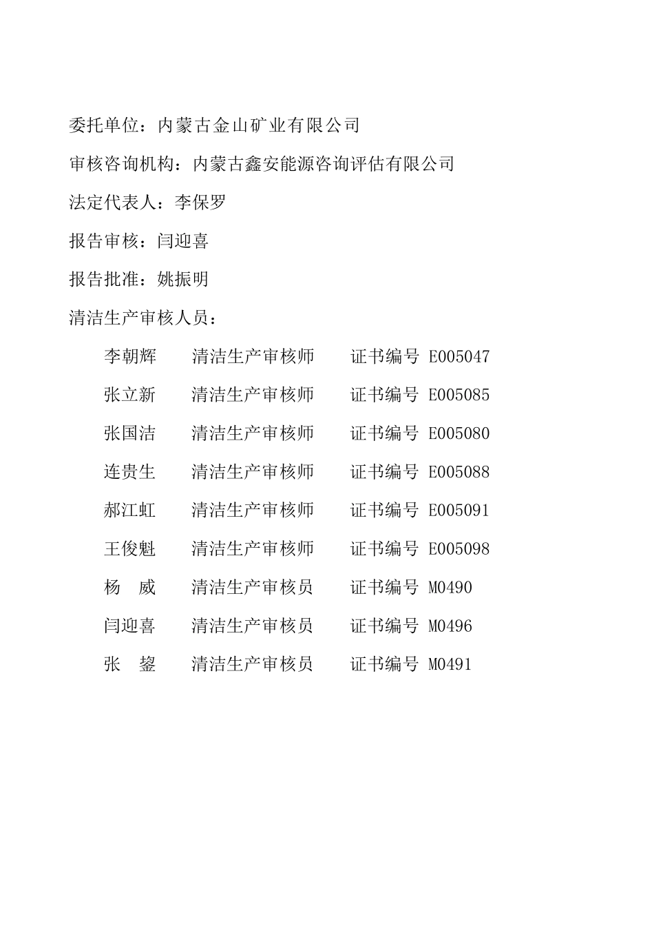 xx矿业有限公司清洁生产审核报告_第2页