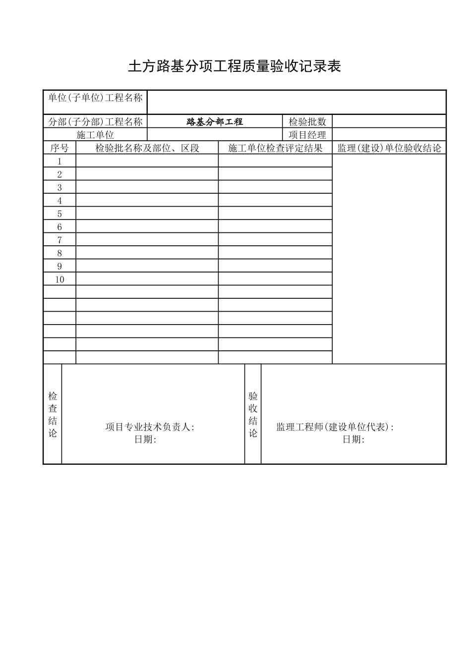市政工程质量验收记录表_第2页