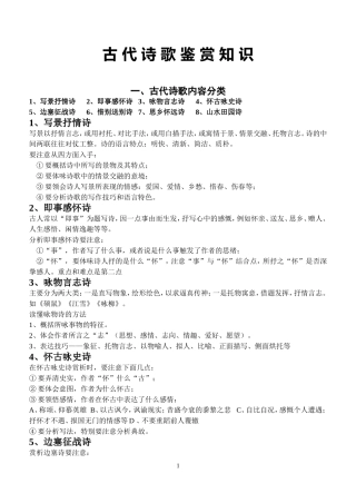 古代诗歌赏析题问答模式