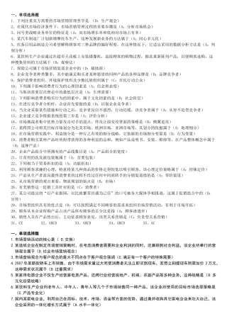 市场营销学自考2009--2003真题
