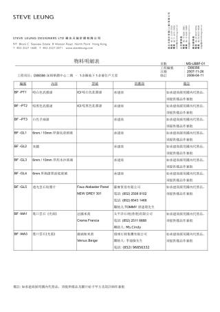物料明細表 (1-3棟地下1-3層住戶大堂)