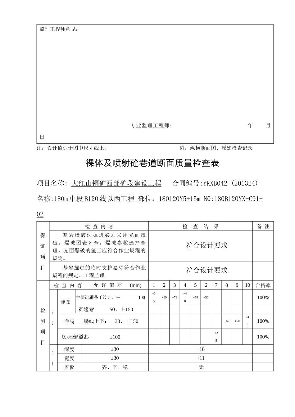 巷道喷砼断面质量检查表格_第2页