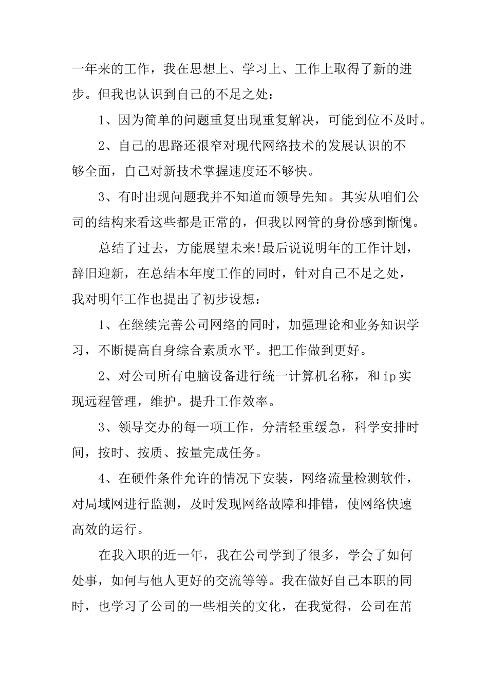 it行业个人工作总结_第3页