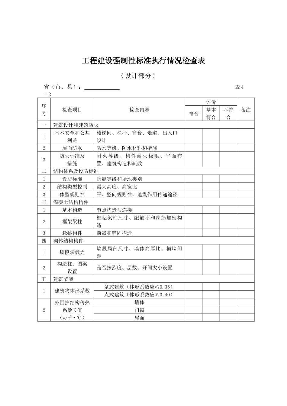 工程建设强制性标准执行情况检查表doc-工程实体质量检查_第2页