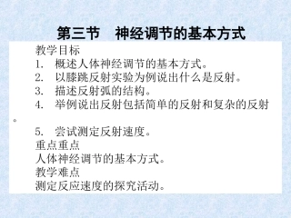下册第四单元第6章第三节神经调节的基本方式（17张）（共17张PPT）