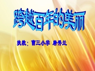 《跨越百年的美丽》课件 (2)
