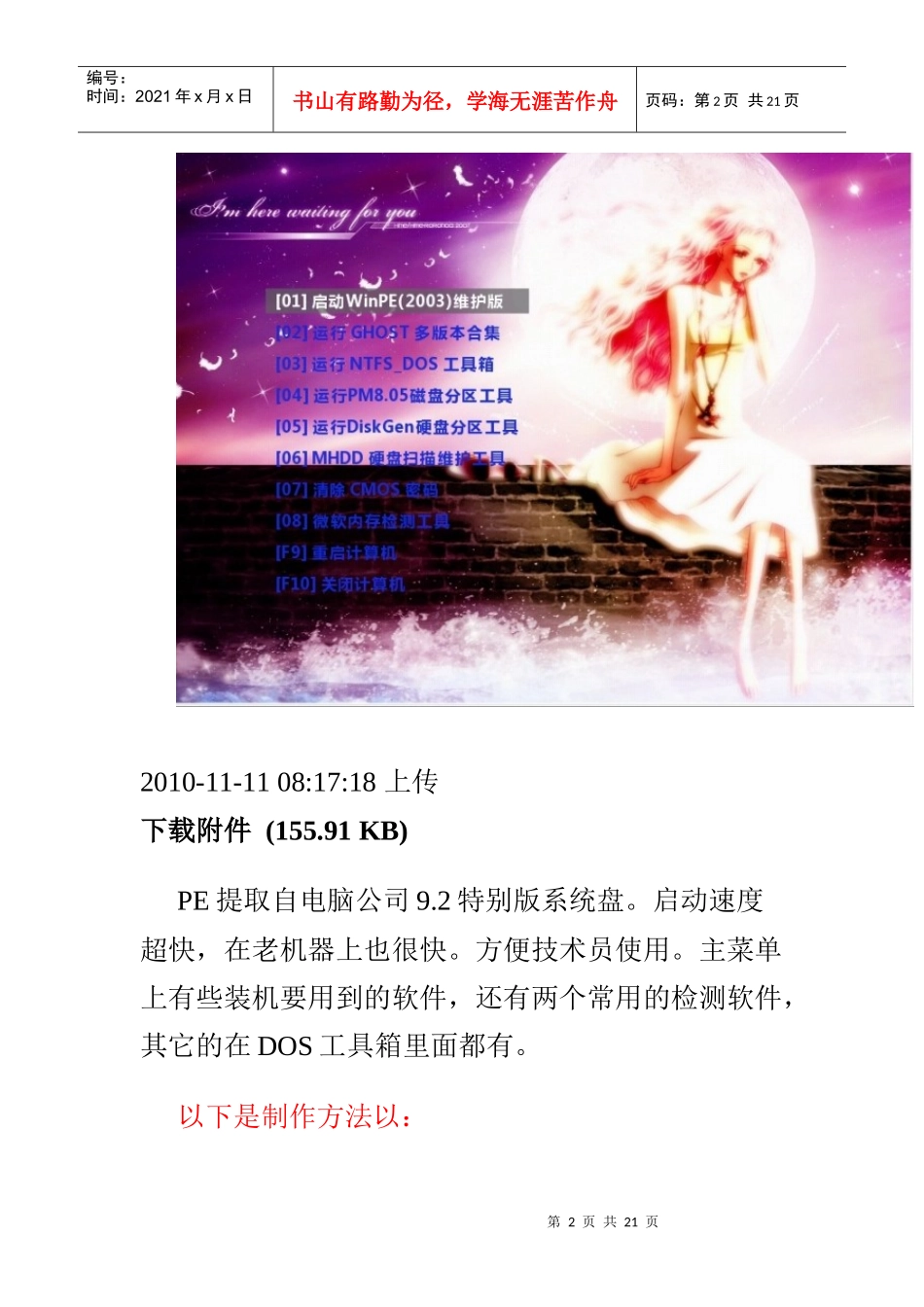 电脑维护技术必用U盘启动维护盘_第2页