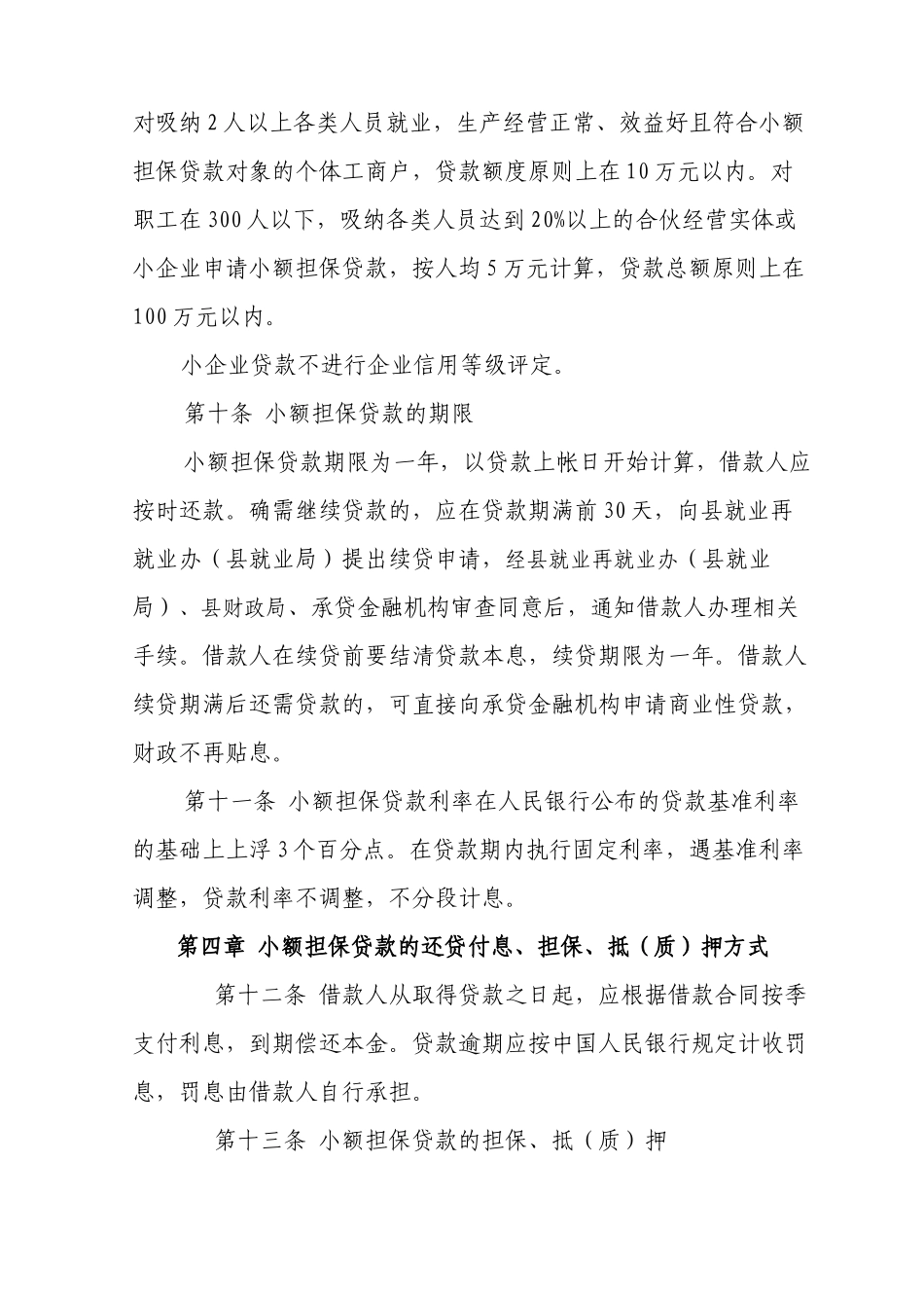 小额担保贷款实施办法(本局)_第3页