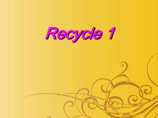 新PEP四年级英语上册Recycle1_课件